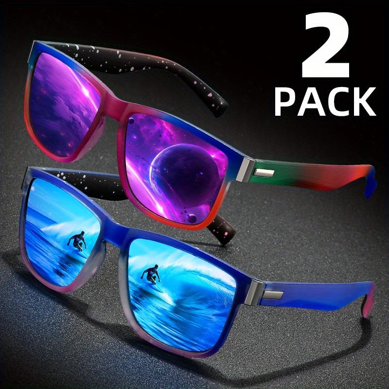 

2pcs Classic Square Polarized Sports Glasses, Unisex Gradient Design, Essential for Fashion, Without Battery