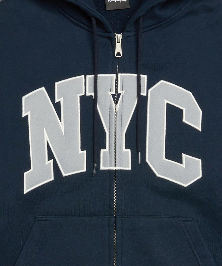 Mark Gonzales Nyc Applique Zip-Up Hoodie - Navy