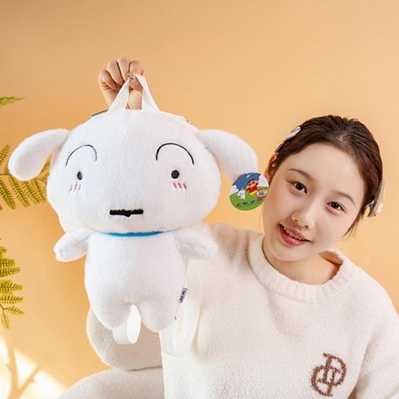 Anime Crayon Shin Chan Backpack Cute Plush Cartoon Crayon Shin Chan Stuffed Toys Bag Accompany Dolls Bedroom Decoration Gift