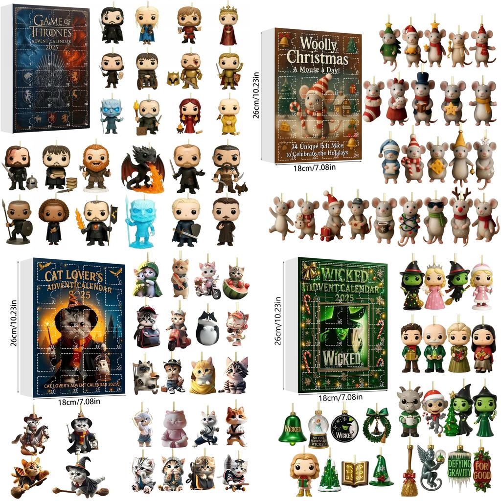 Julnedräkning Hängande Akrylpynt Med Game Of Thrones Och Wicked För Julklapp