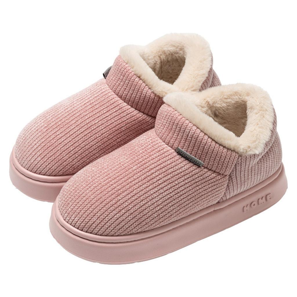 Cotton Slippers for Women, Winter Indoor Home Use, Plush Insulation for Couples, Thick Sole, Anti Slip Cotton Shoes for Men