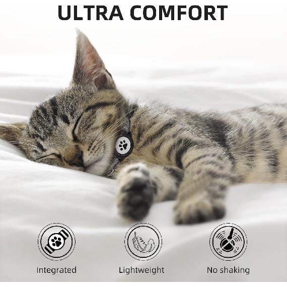 Waterproof Airtag Cat Collar, Reflective Cat Airtag Collar with Bell, Breakaway Cat collar AirTag Holder, Lightweight Kitten Collar for Apple Air