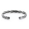 Hot Thai Vintage Men Twisted Bracelet Open Bangle 925 Sterling Silver