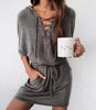 Women's Summer Long-Sleeve Casual Home Dress - European & American Style