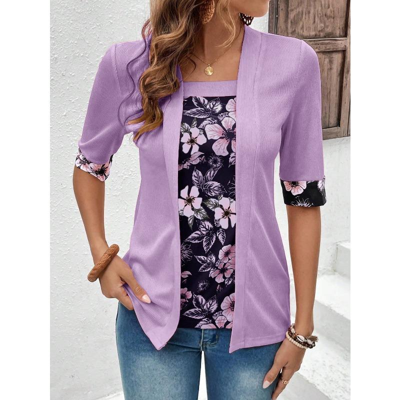 IHUASU Women's Fashion Casual Short Sleeve Blouses & Shirts