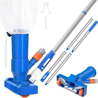Swimming Pool Spa Jet Vacuum Cleaner with Brush EU/US Plug Lengthened Pole Remove Leaf Insects Inflatable Pool Hot Tub Pond
