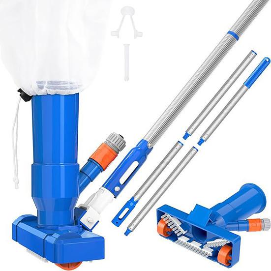 Aspiradora de chorro para piscina, Spa, con cepillo, enchufe europeo/estadounidense, poste alargado, elimina insectos de hojas, piscina inflable, jacuzzi, estanque