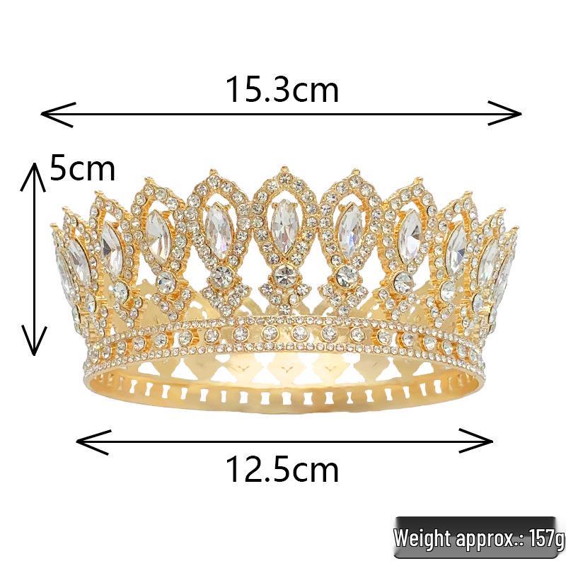 Elegant Gold Crown: Multi-color Pageant & Bridal Headpiece for Women