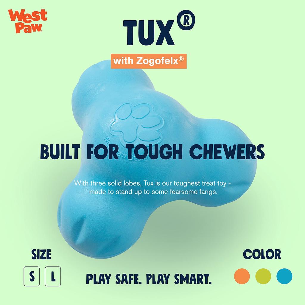 West Paw Dog Toy Educational Toy Zogoflex Tux Aqua Blue S Size