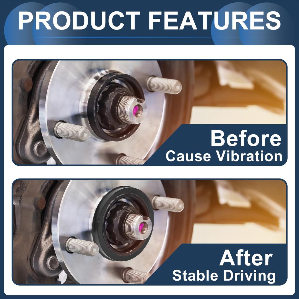 INFINAUTO Wheel Hub Centric Ring OD 72.1mm to ID 57.1mm Wheel Center Shaft Shock Absorption Hub Ring Plastic Black Durable