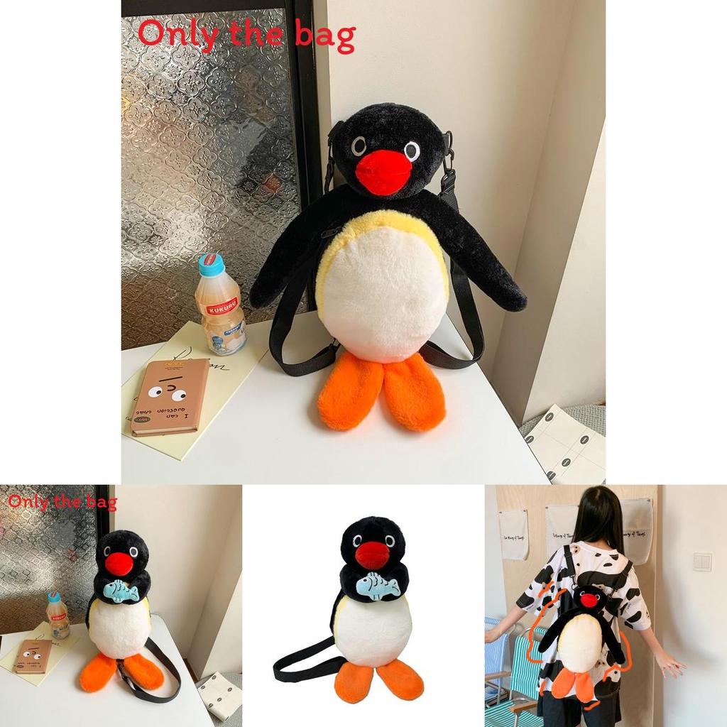 Plush Black Fish Hugging Backpack For Girls With Zipper Closure And Inner Card Pocket