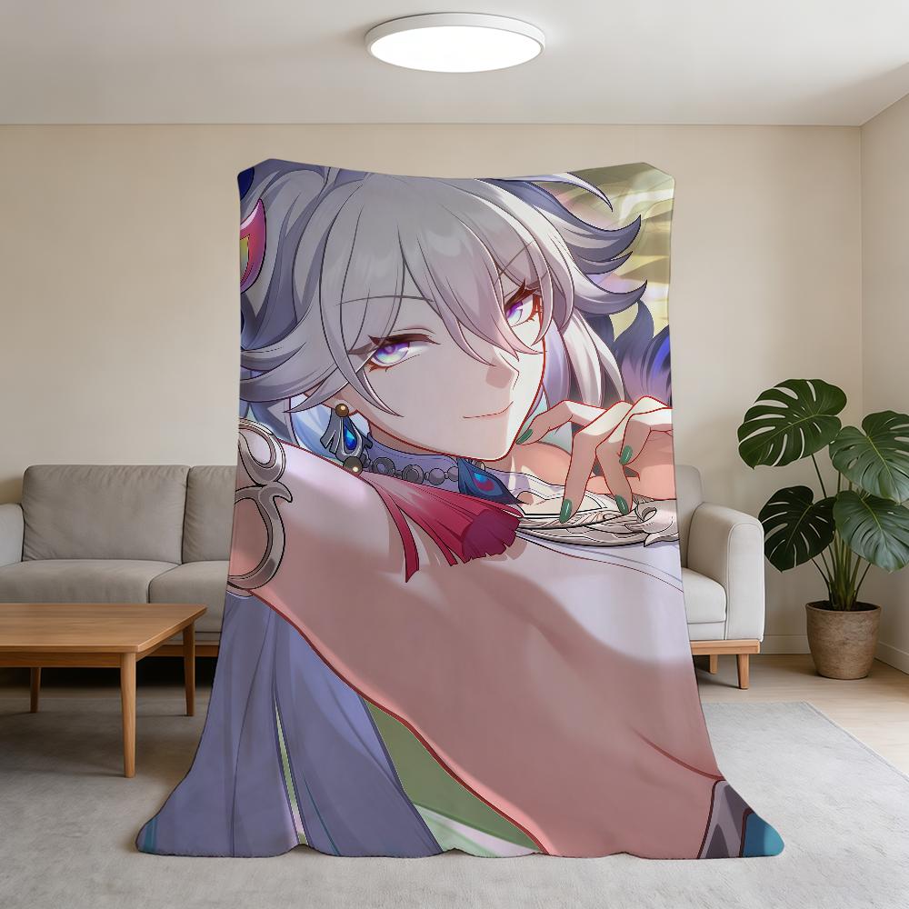 

Blanket Super Warm Comfortable Plush Throw Honkai Blanket Child Home Star Sofa Yaoguang Rail Bedroom Gift 75x90cm