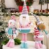 Snowman Elk Old Man Pink Telescopic Doll Children Xmas Gift Christmas Tree Decoration Home Wedding Party Supplies Plush Ornament