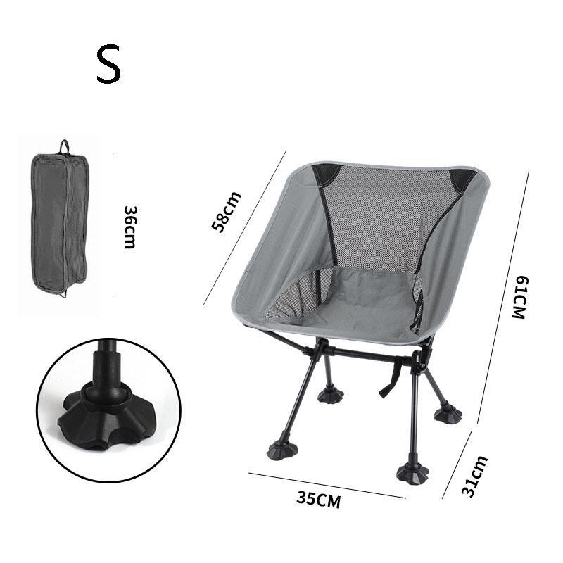 Zusammenklappbarer Mondstuhl Breite Basis Atmungsaktiver Klappsitz Kippsicheres Design Tragbarer Campinghocker Leichtgewicht für Strand Picknick Outdoor