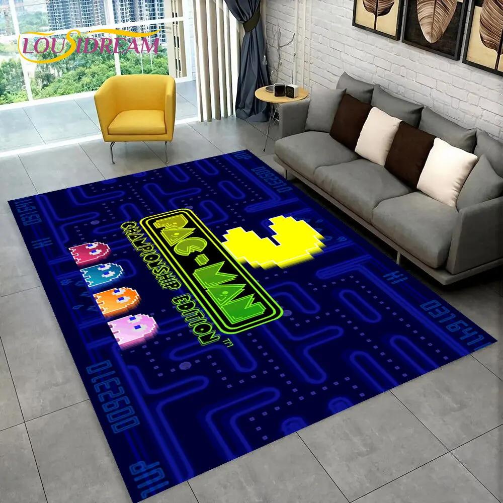 Pacman-alfombra Retro clásica para Gamer, alfombra para el hogar, sala de estar, dormitorio infantil, decoración de felpudo para sofá, alfombra antideslizante