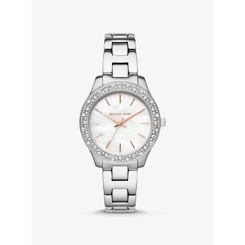 

Двухцветные часы Michael Kors Liliane с паве MK4556 серебряный