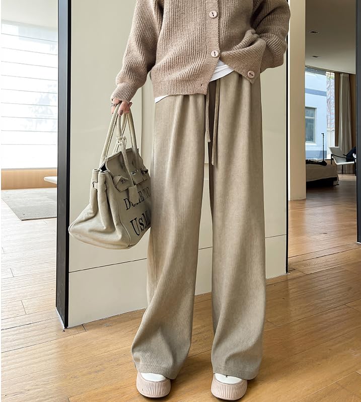 Amazon Exklusiv Weiter Beinschlitz Cord Long Falten Stilvoll Gaucho Einfarbig Winter [PAGASUS] Marke Damen Hose, Einfach, Entspannt, Hose, Hose, Freizeit,