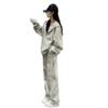 Women's Tie-Dye Athletic Suit: Spring/Autumn Korean Style, Loose Slim Fit, Hooded Sweatshirt & Sweatpants, Casual Two-Piece Set.