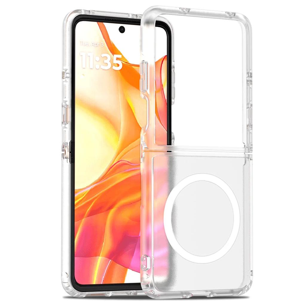 Matte Skin Feeling Transparent Phone Case For Moto Razr 60 Ultra Plus  Magnetic Wireless Charge For Magsafe Hrad Cover Caque