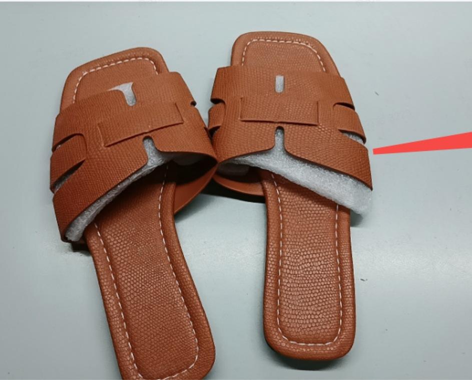 Korean version of solid color flat-bottomed slippers women's slippers European and American square head breathable one pedal home slippers women