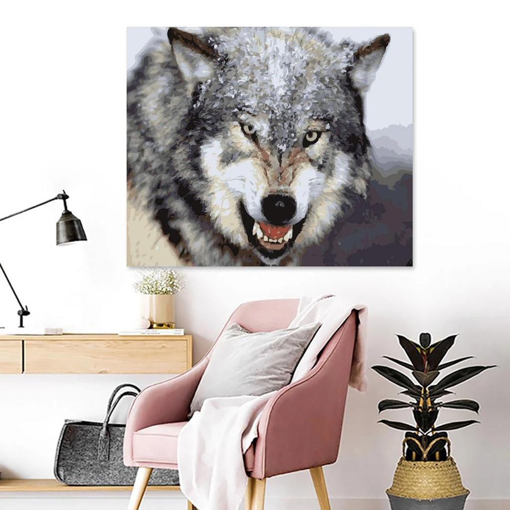 Frame Painting By Numbers Kits Wolf Animals Diy Crafts Picture With Numbers Acrylic  Painting For Home Decors 40x50