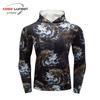 Mens Slim Fit Hooded Gym Workout Top Digital Print Long Sleeve Athletic Shirt Fitness Running Training