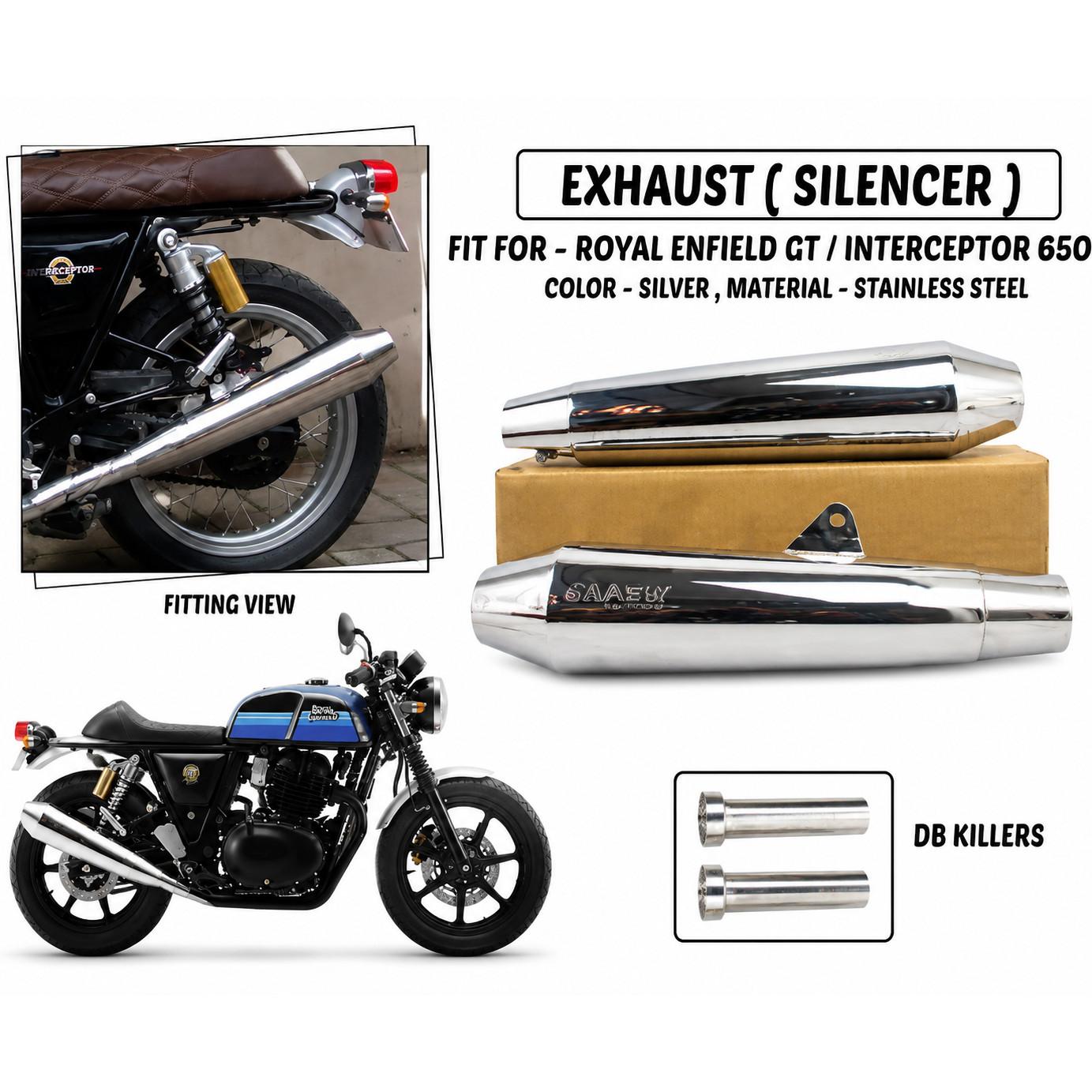 TE 102 SS Exhaust  Silencer Silver