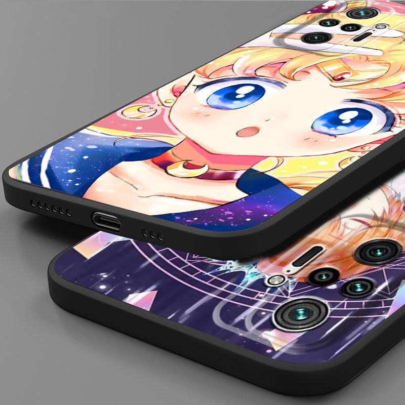 Etui na telefon TPU Soft Shockproof do Redmi 9A 9C 10C 9T 10A K40 Pro 6 7 8 8A 7A K50 9 10 6 Pro Cover Cute Anime Sailors M-Moons