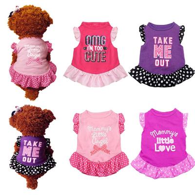 Beautiful Heart Pattern Pet Dress Innovative Fine Knitted Cotton Dog Dress for Daily