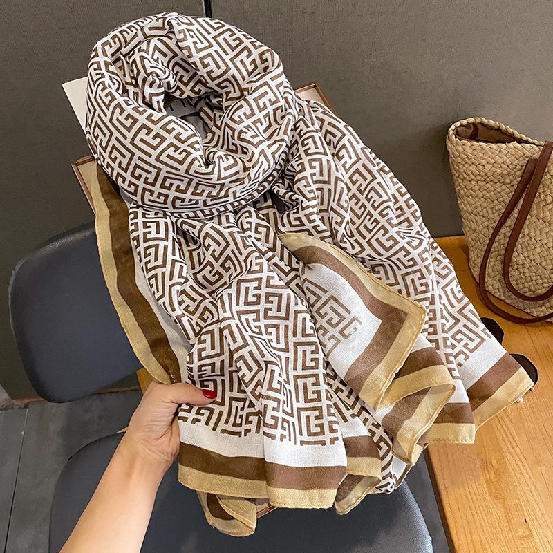 Women's Spring Scarf Luxury Design Scarf Cotton Smooth Scarf Soft Headband Shawl Beach 90x180cm