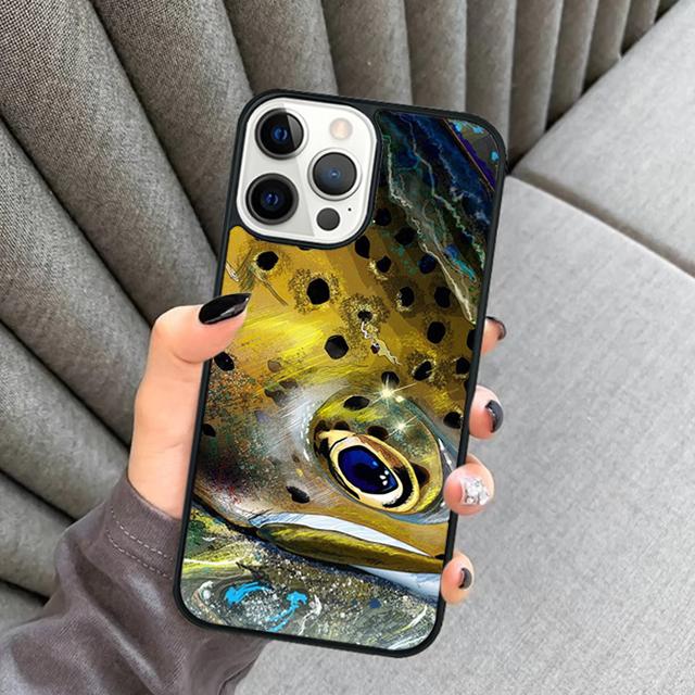 Fishing Trout Sea Fish Phone Case For iPhone 17 Air 16 15 14 plus 12 13 Pro max Soft Bumper Shell Cover coque