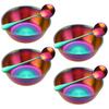 4Pcs Stainless Steel Sauce Dishes and 4Pcs Spoon for Appetizer Seasoning Serving Dishes Sets Tray Spice Plates Kitchen Tableware