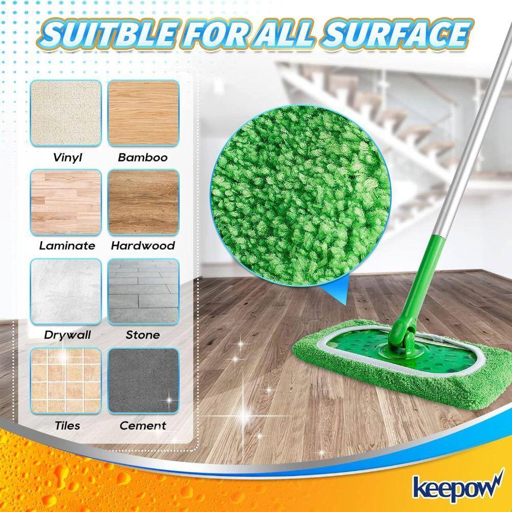 6Pcs Washable Microfiber Mop Cloth Reusable Mop Replacement Cloth  Household