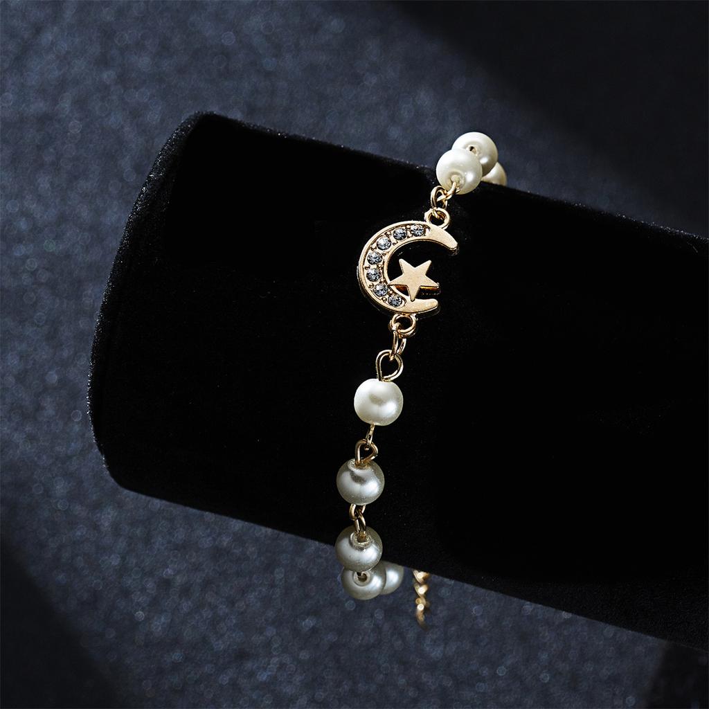 Trendy Imitation Pearl Hollow Cross Bracelets For Women Classic Rhinestone Infinity Star Moon Butterfly Heart Bracelet Jewelry