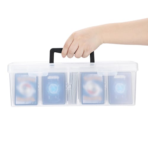 Sumnacon Card Storage Case, Trading Card Case, Large Capacity Card Organizer with Handle, Portable Storage Case with 13 Small Card Boxes, PP, White