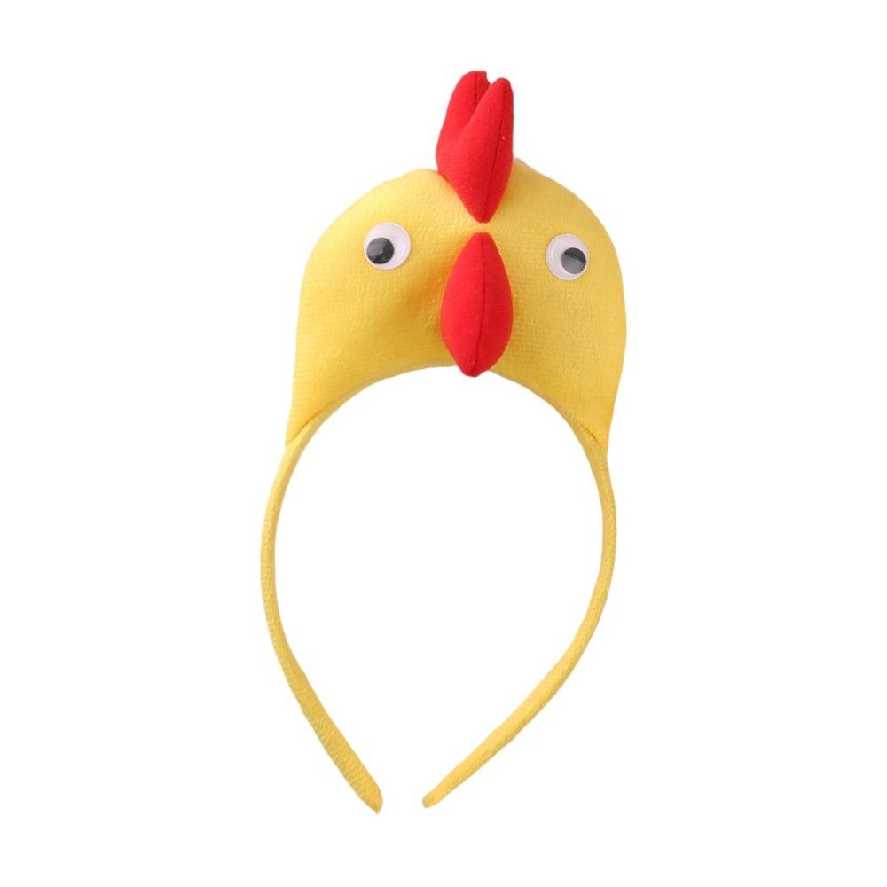 Accessoire de tête Poussin Dessin Animé Bandeau Nouveauté 3D Accessoire de Tête Unique Fête Bandeau Tête de Poulet Festival