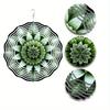 A 2D Metal Mandala Flower-Themed Outdoor Wind Chime, Perfect for Garden Decoration, Sculptural Yard Art, a Colorful Spinning Gift