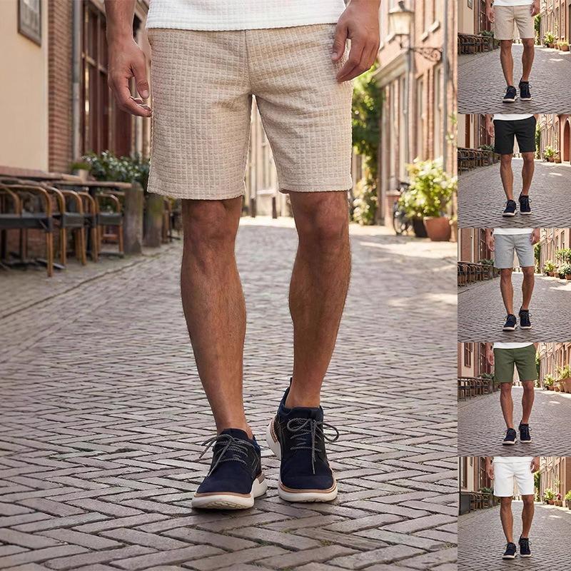 Men's Waffle Knit Textured Casual Shorts
