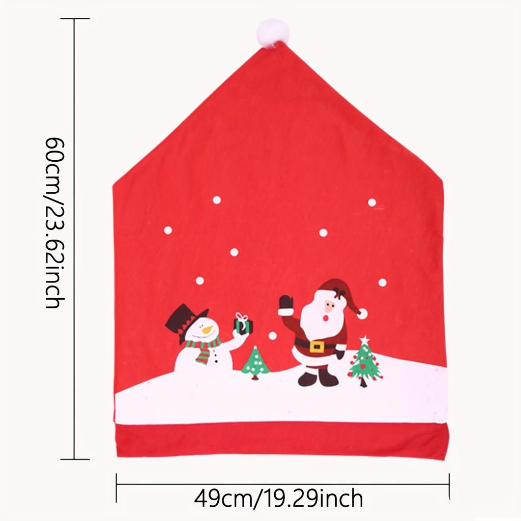 1pc-Christmas Snowman Hat Chair Back Cover Xmas Chair Decoration Home Handmade