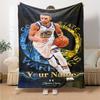 Curry Action Poster Customize Text Blanket Cozy Personalized Blanket Soft & Cozy Suitable for Picnics Nap Chair Sofa for All Occasions