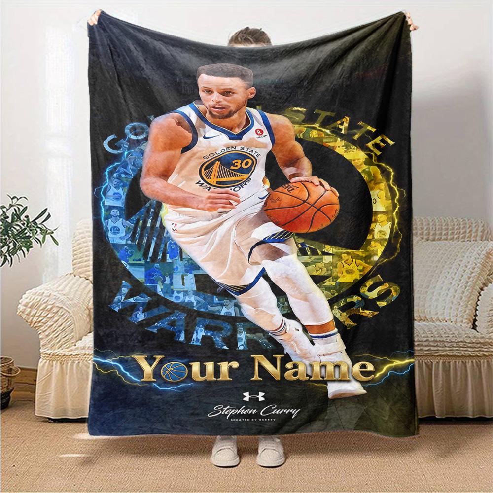 Curry Action Poster Customize Text Blanket Cozy Personalized Blanket Soft & Cozy Suitable for Picnics Nap Chair Sofa for All Occasions