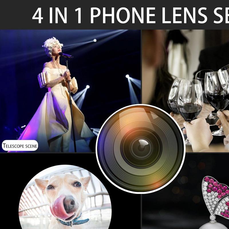 High Power 28x HD Phone Telephoto Lens Cell Phone Camera Lens Kit 198 Degree Ultra Wide Angle Fisheye Lens