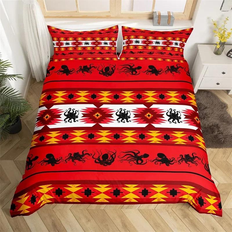 Exotic Horse Duvet Cover Set Queen African Tribal Arrow Western Animal Comforter Cover Microfiber Aztec Farm Animals Bedding Set