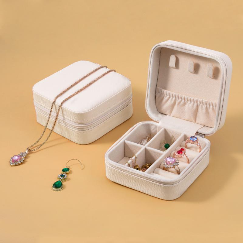 Portable Jewelry Box European Princess Korean Small Travel Handmade Jewelry Bag Earring Ring Small Storage Box