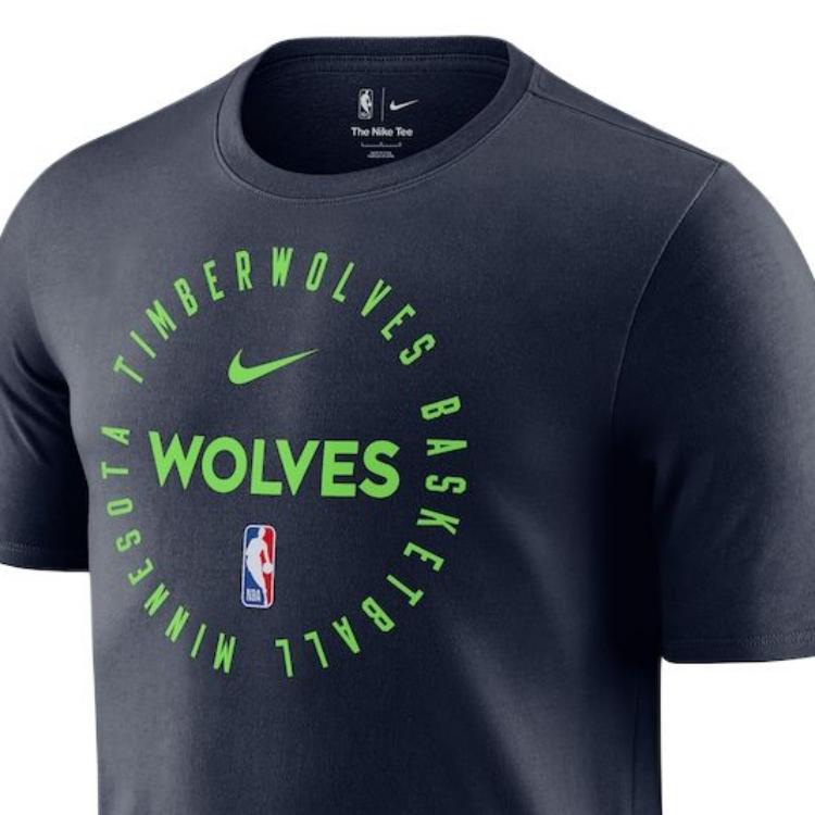 Nike X NBA Minnesota Timberwolves Legend Fashion Simple Pullover Short Sleeve T-Shirt Men T-Shirt Navy-Blue HF1428-419