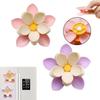 Dekorativa 3D Blomma Matpåsklämmor Kronblad Förseglingsklämma Dubbellager Körsbärsblommagnetiska Påsklämmor Magnetisk Kronblad Matförseglare