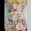 Colorful Flower Embroidery V-Neck Short-Sleeve Dress by Vietnamese Designer