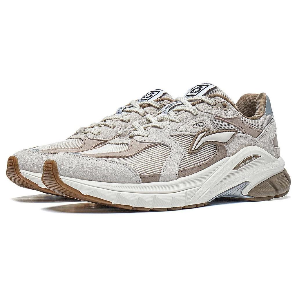 Li Ning Slip Resistant Abrasion Resistant Low top Sports Casual Shoes Women's Gray Brown AZGT012-4
