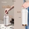 TSQIBU Water with Straw and with Compatible with Carbonated and Soy Stainless Keeps Cold or Easy to Dark Pink Ceramic-Coated Bottle, 750ml, Handle,
