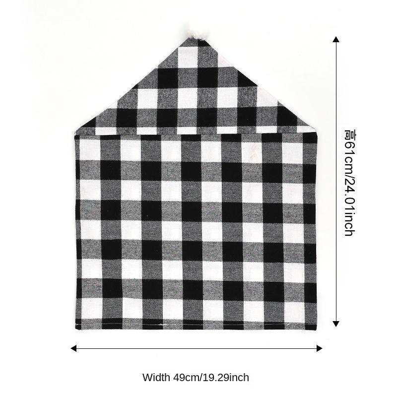 Christmas Simple Chair Covers Black White Plaid Cotton Chair Covers Holiday Decor Chair Covers Dining Room Home Decoration Props